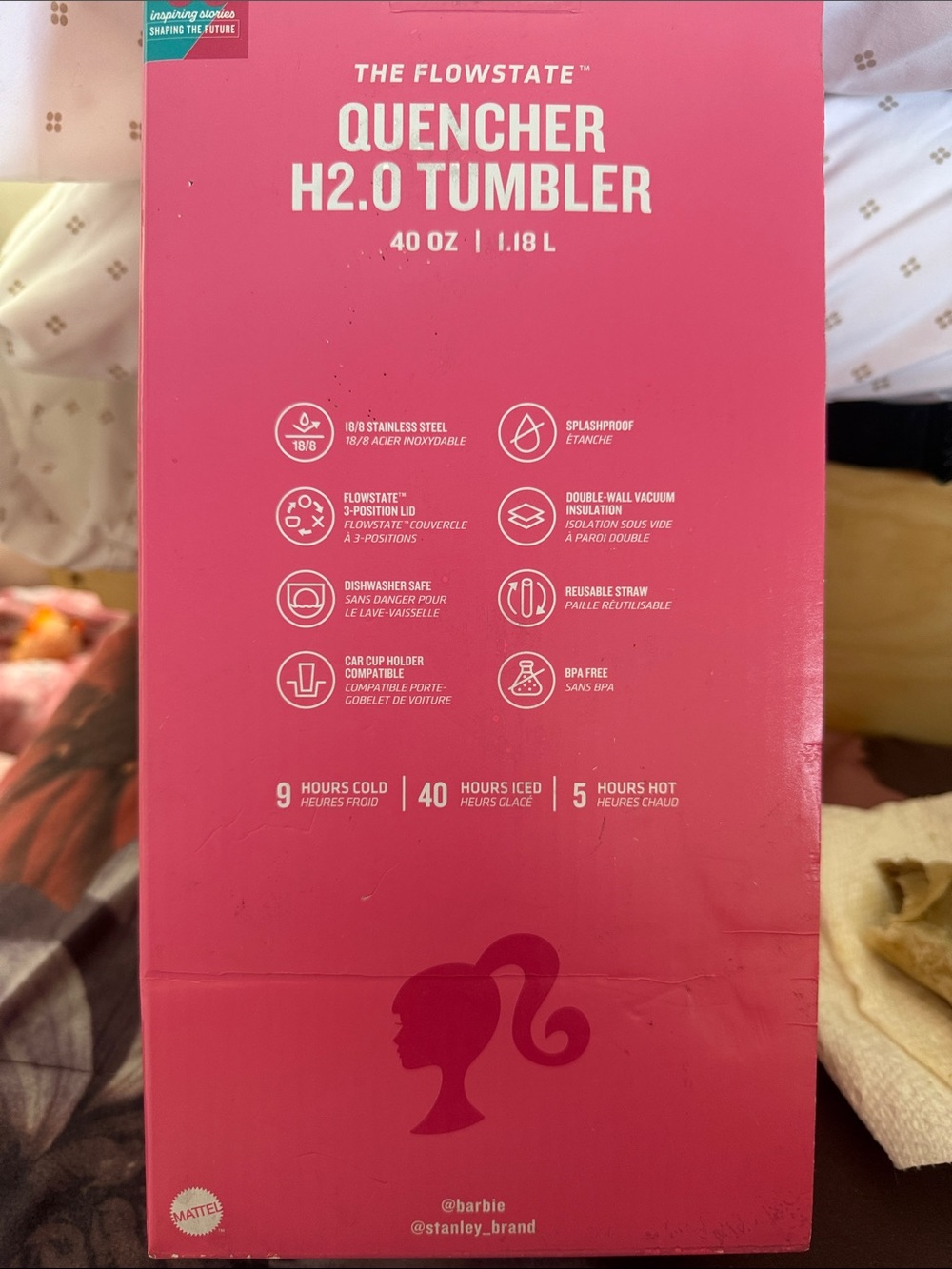 Stanley Barbie limited edition Pink Insulated Travel Tumbler with Handle 40 oz - Picture 3 of 5